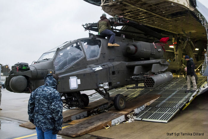 First 4 AH-64 Apaches arrived to Ramstein AFB in C-5M Galaxy transport