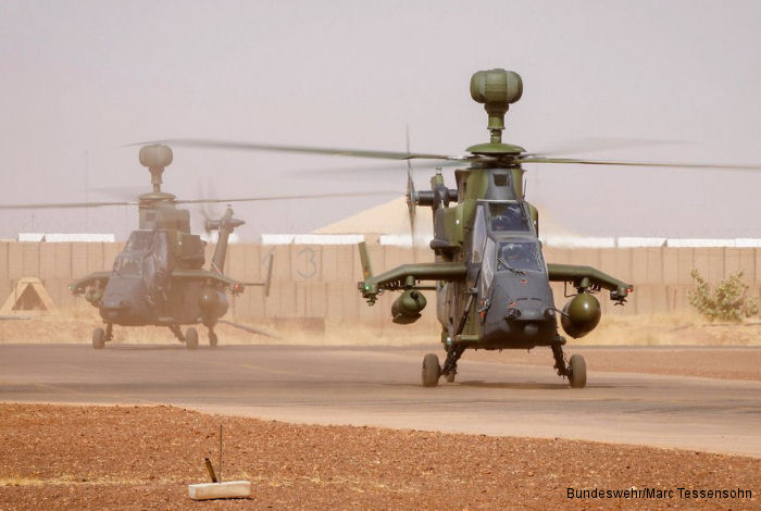 After being transported to Mali by AN-124 as part of MINUSMA, the first two of four German Army’s Tiger attack helicopters self deployed 1000 km north of  the Capital to their area of operations.