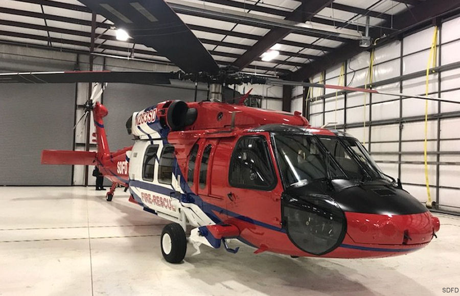 helicopter news September 2018 San Diego Firefighters New Firehawk Painted