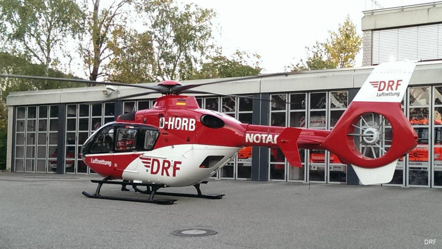 Helicopter Eurocopter EC135P2 Serial 0233 Register C-GMNC D-HDRB used by DRF Luftrettung DRF Christoph 36 (DRF) ,Christoph 37 (DRF) ,Christoph 43 (DRF). Built 2002. Aircraft history and location