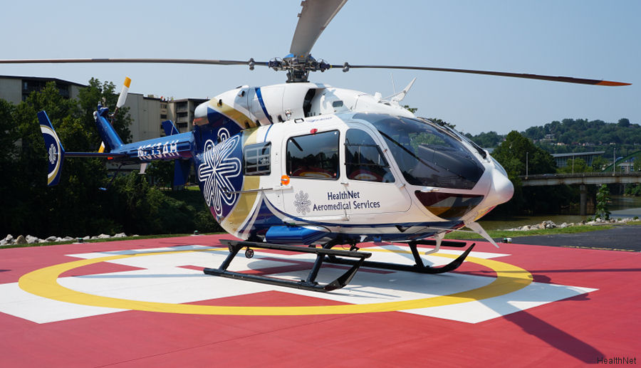 Helicopter Airbus EC145e Serial 9847 Register N135HN N613AH used by HealthNet (HealthNet Aeromedical Services) ,Metro Aviation ,Airbus Helicopters Inc (Airbus Helicopters USA). Built 2019 Converted to EC145e. Aircraft history and location