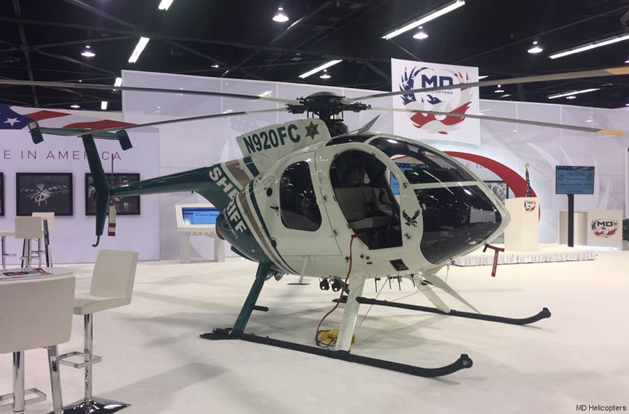 Helicopter MD Helicopters MD530F Serial 0255FF Register N920FC N6055W used by FCSO (Fresno County Sheriffs Office) ,MD Helicopters MDHI. Built 2016. Aircraft history and location