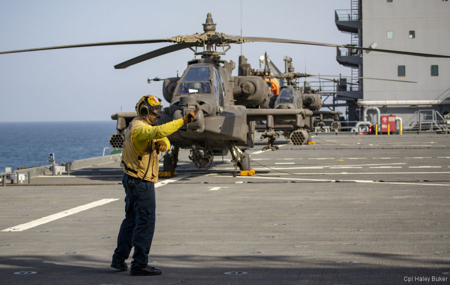 Apaches Trained with Expeditionary Landing Base Ship