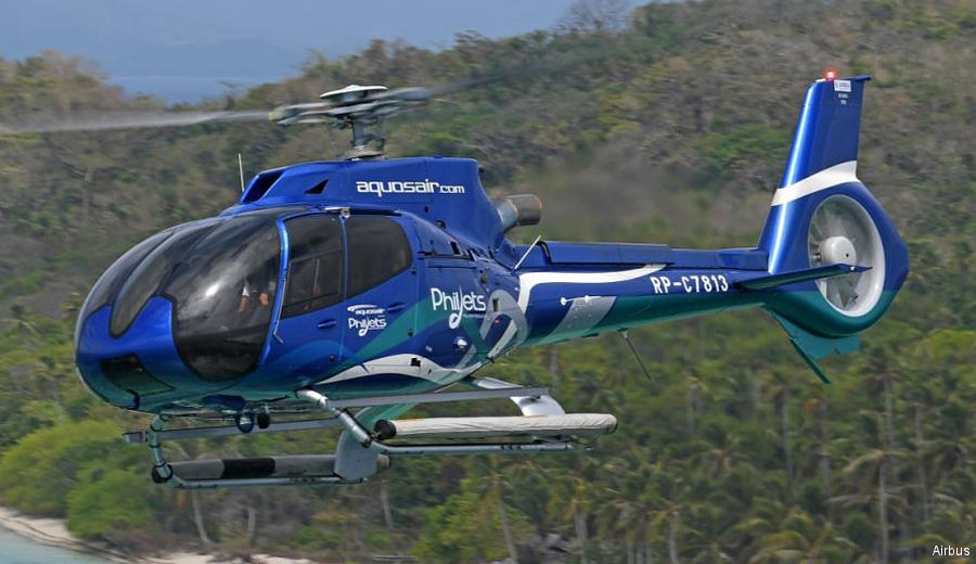 Helicopter Airbus H130 Serial 7813 Register RP-C7813 N505LH used by PhilJets. Built 2014. Aircraft history and location