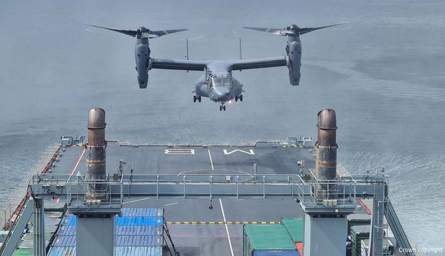 Osprey for the First Time on a RFA Ship