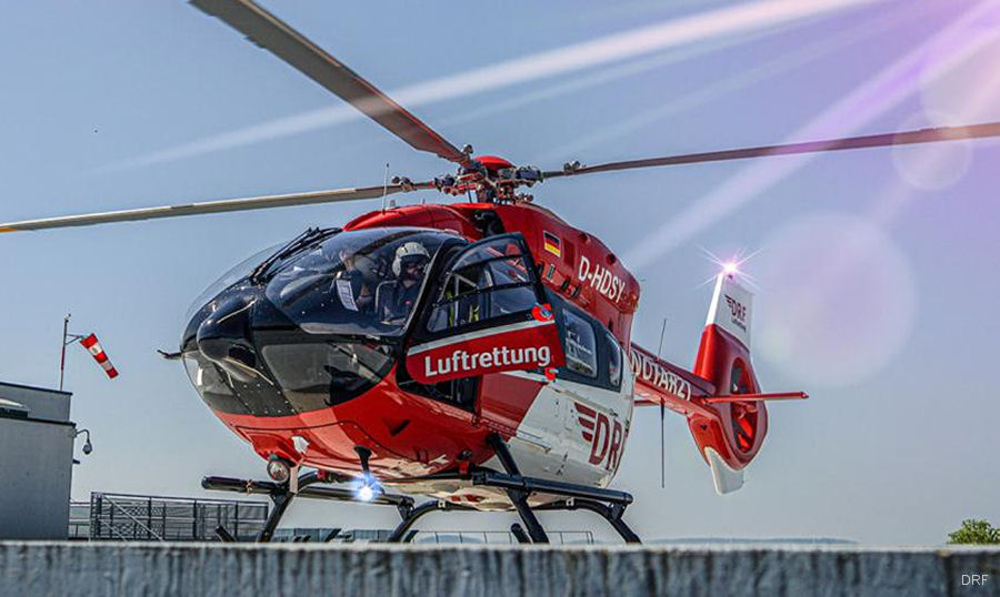 Helicopter Airbus H145D2 / EC145T2 Serial 20306 Register D-HDSY used by DRF Luftrettung DRF Christoph Halle (DRF) ,Christoph 111 (DRF). Aircraft history and location