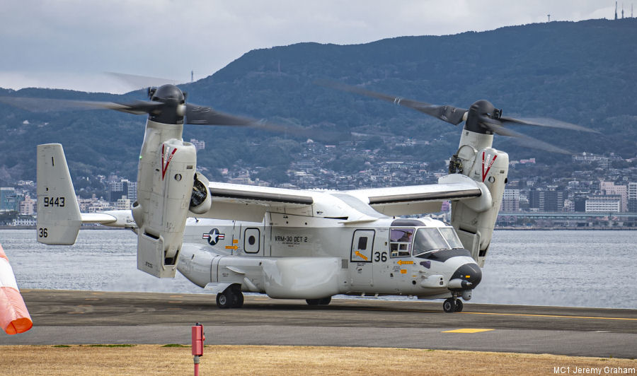 Helicopter Bell CMV-22B Osprey Serial D2009 Register 169443 used by US Navy USN. Aircraft history and location