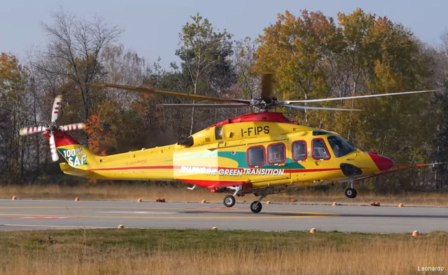 First Flight of PT6C-67C Powered AW139 Using 100% SAF