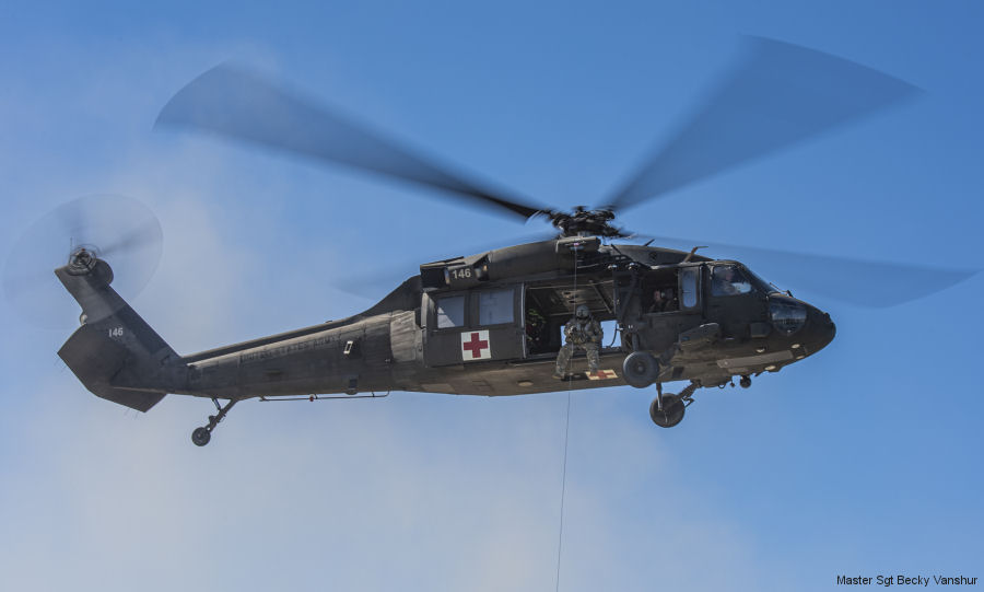 Helicopter Sikorsky UH-60A Black Hawk Serial 70-1376 Register 89-26146 used by US Army Aviation Army Converted to HH-60L. Aircraft history and location