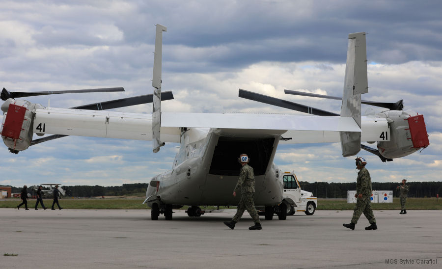 Helicopter Bell CMV-22B Osprey Serial D2027 Register 169461 used by US Navy USN. Built 2023. Aircraft history and location