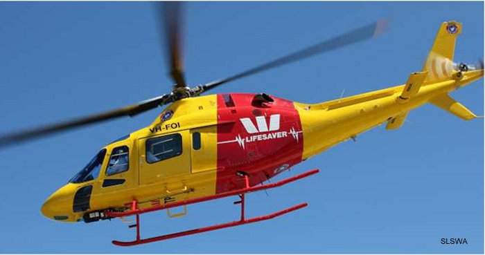 Helicopter AgustaWestland AW119 Koala Serial 14523 Register VH-FOI ZK-ITP ZK-ITR N823VG used by Australia Air Ambulances WRHS (Westpac Life Saver Rescue Helicopter Service) ,HeliLink ,AgustaWestland Philadelphia (AgustaWestland USA). Built 2006. Aircraft history and location