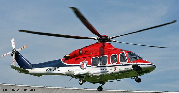 Helicopter Agusta AB139 Serial 31041 Register C9-EXY PH-SHL used by Everett Aviation ltd ,CHC Helicopters Netherlands bv CHC NL. Built 2006. Aircraft history and location