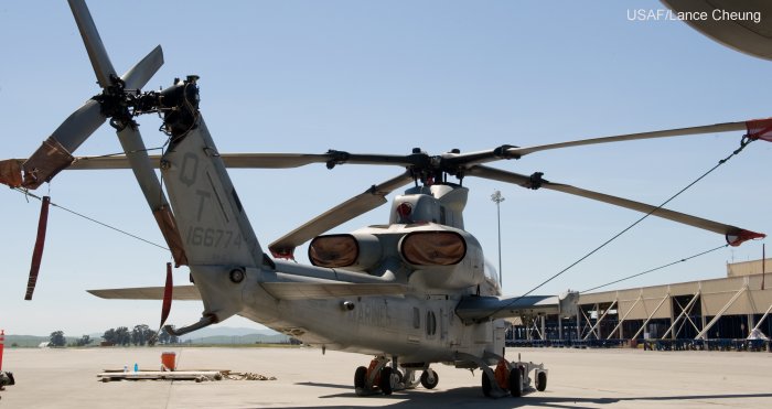 Helicopter Bell AH-1Z Viper Serial  Register 166774 used by US Marine Corps USMC. Aircraft history and location