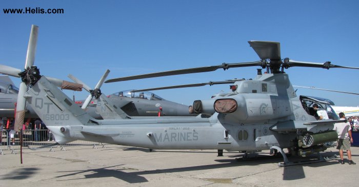 Helicopter Bell AH-1Z Viper Serial 59015 Register 168003 used by US Marine Corps USMC. Aircraft history and location