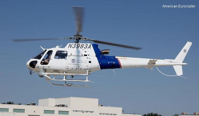 Helicopter Eurocopter AS350B3 Ecureuil Serial 7101 Register N3983A used by US Department of Homeland Security DHS. Built 2011. Aircraft history and location