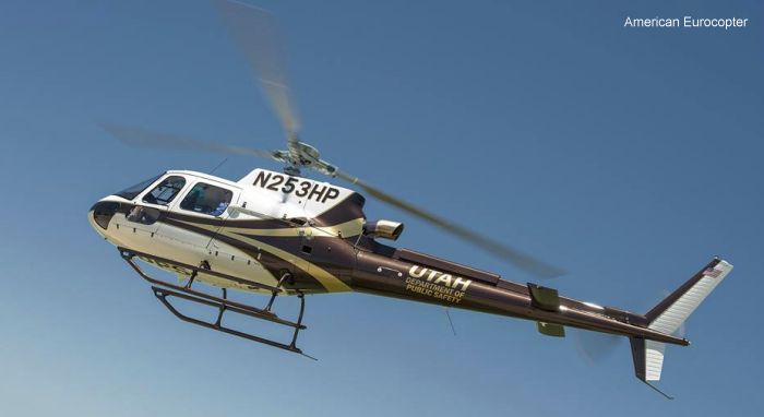 Helicopter Eurocopter AS350B3e Ecureuil Serial 7533 Register N253HP used by DPS (Utah Department of Public Safety). Built 2012. Aircraft history and location