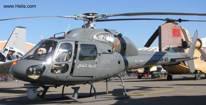 Helicopter Aerospatiale AS355F1 Ecureuil 2  Serial 5247 Register CN-AIY used by Royal Moroccan Gendarmerie. Aircraft history and location