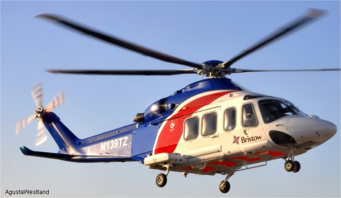 Helicopter AgustaWestland AW139 Serial 41202 Register PS-BTD N139TZ N336SH used by Bristow Taxi Aereo ,Bristow US ,AgustaWestland Philadelphia (AgustaWestland USA). Built 2008. Aircraft history and location