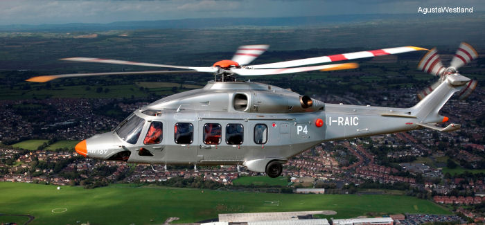Helicopter AgustaWestland AW189 Serial 49004 Register I-RAIC used by AgustaWestland Italy. Built 2012. Aircraft history and location