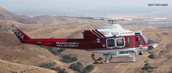 Helicopter Bell 412EP Serial 36487 Register N241FA used by OCFA (Orange County Fire Authority). Aircraft history and location
