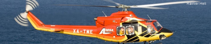 Helicopter Bell 412EP Serial 36310 Register CP-3066 N451AC XA-HSQ XA-TWE N2413V used by HeliBol ,Rainier Heli International Rainier ,Heliservicio ,ASESA (Aeroservicios Especializados  SA) ,Bell Helicopter. Built 2002. Aircraft history and location
