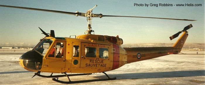 Helicopter Bell CH-118 Iroquois Serial 3221 Register 118109 used by Canadian Armed Forces. Aircraft history and location