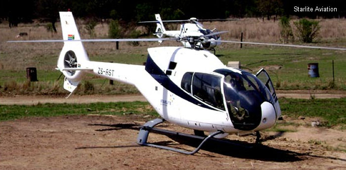 Helicopter Eurocopter EC120B Serial 1241 Register ZS-RST used by Starlite Helicopters. Built 2001. Aircraft history and location