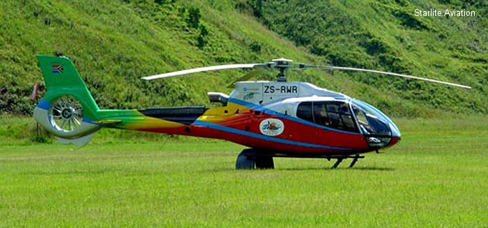 Helicopter Eurocopter EC130B4 Serial 3500 Register ZS-RWR used by Starlite Helicopters. Aircraft history and location