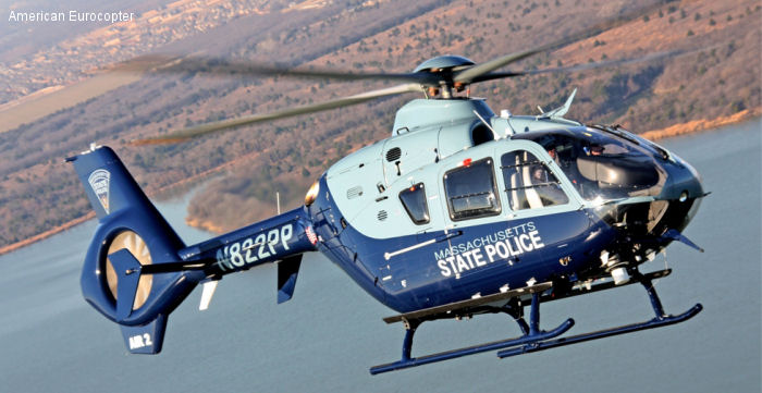 Helicopter Eurocopter EC135T2+ Serial 0823 Register N351MS N622PP N822PP used by Mississippi Department of Public Safety (Mississippi DPS) ,MSP (Massachusetts State Police). Aircraft history and location