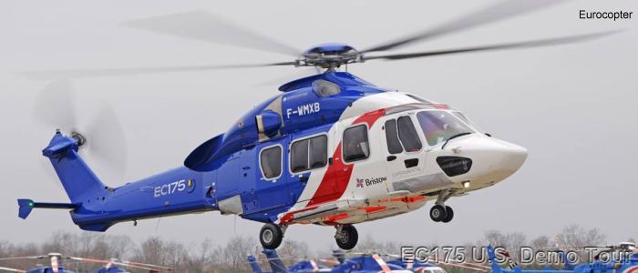Helicopter Airbus H175 Serial 5001 Register F-WMXB used by Airbus Helicopters France ,Eurocopter France. Aircraft history and location