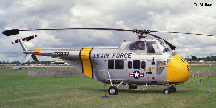 Helicopter Sikorsky H-19D Chickasaw Serial 55-1221 Register N37788 57-5937 used by US Air Force USAF ,US Army Aviation Army. Built 1958. Aircraft history and location