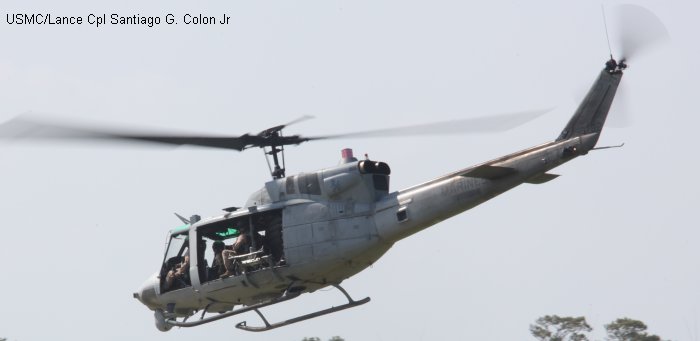 Helicopter Bell UH-1N Serial 31658 Register 158782 used by US Marine Corps USMC. Aircraft history and location