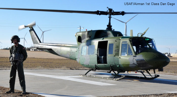 Helicopter Bell UH-1N Serial 31046 Register 69-6640 used by US Air Force USAF. Aircraft history and location