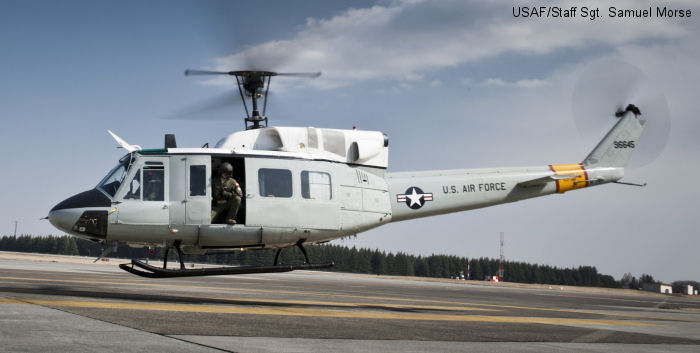 Helicopter Bell UH-1N Serial 31051 Register 69-6645 used by US Air Force USAF. Aircraft history and location