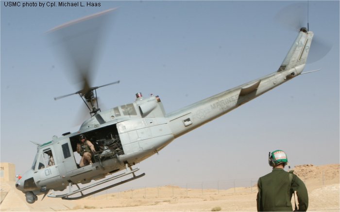 Helicopter Bell UH-1N Serial 31607 Register 158266 used by US Marine Corps USMC. Aircraft history and location