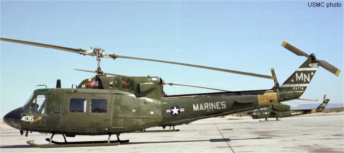Helicopter Bell UH-1N Serial 31650 Register N774WL 158774 used by US Department of State ,US Marine Corps USMC. Aircraft history and location