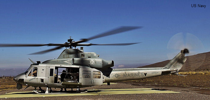 Helicopter Bell UH-1Y Venom Serial 55147 Register 168410 used by US Marine Corps USMC. Aircraft history and location