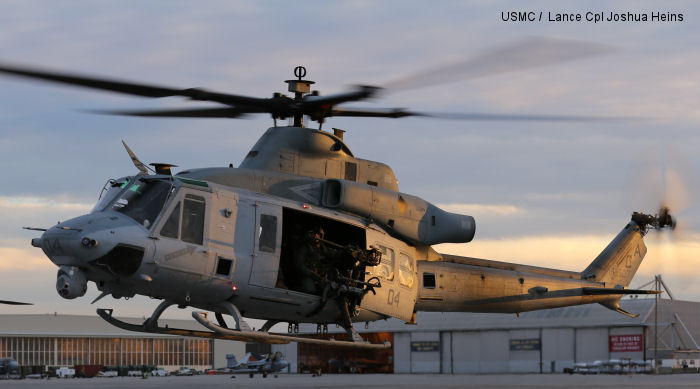 Helicopter Bell UH-1Y Venom Serial 55171 Register 168507 used by US Marine Corps USMC. Aircraft history and location