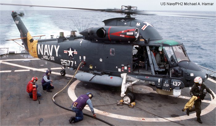 Helicopter Kaman SH-2F Seasprite Serial 228 Register 3053 162577 used by Egyptian Navy ,US Navy USN. Aircraft history and location