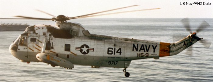Helicopter Sikorsky HSS-2 Sea King Serial 61-134 Register 149717 used by US Navy USN. Aircraft history and location