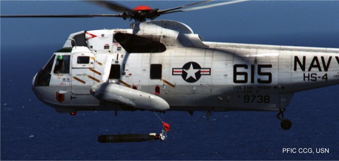 Helicopter Sikorsky HSS-2 Sea King Serial 61-157 Register 149738 used by US Navy USN. Aircraft history and location