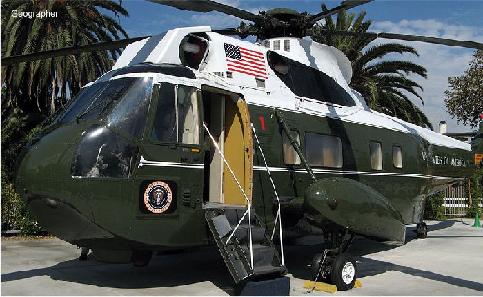 Helicopter Sikorsky VH-3A Sea King Serial 61-123 Register 150617 used by US Marine Corps USMC. Aircraft history and location