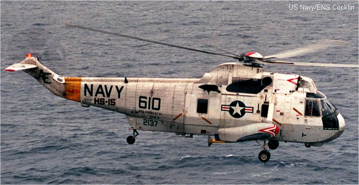 Helicopter Sikorsky SH-3A Sea King Serial 61-337 Register 152137 used by US Navy USN. Aircraft history and location