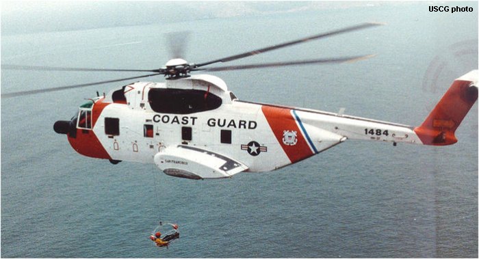 Helicopter Sikorsky HH-3F Pelican Serial 61-661 Register 1484 used by US Coast Guard USCG. Aircraft history and location