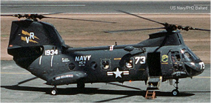 Helicopter Boeing-Vertol CH-46A Serial 2084 Register 151934 used by US Navy USN ,US Marine Corps USMC. Built 1965. Aircraft history and location