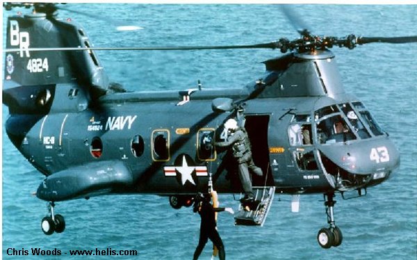 Helicopter Boeing-Vertol CH-46D Serial 2431 Register 154824 used by US Navy USN ,US Marine Corps USMC. Built 1968. Aircraft history and location