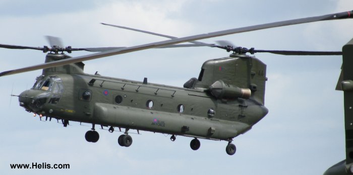 Helicopter Boeing CH-47D Chinook Serial M.7032 Register ZA670 used by Royal Air Force RAF. Built 1980. Aircraft history and location