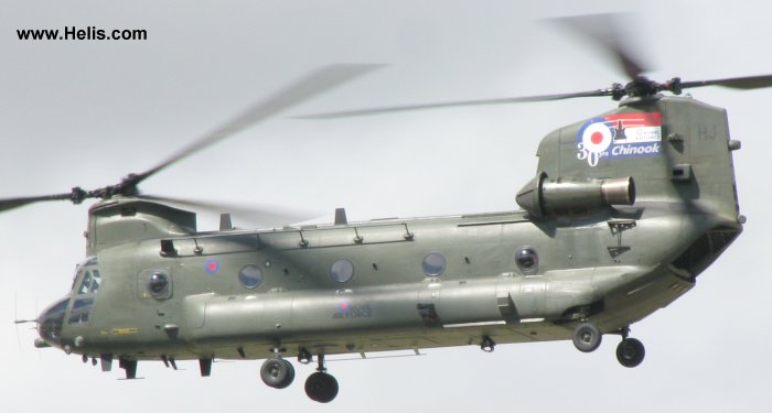 Helicopter Boeing CH-47D Chinook Serial M.4458 Register ZH895 N2034K used by Royal Air Force RAF ,Boeing Helicopters. Aircraft history and location