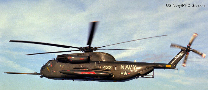 Helicopter Sikorsky RH-53D Serial 65-356 Register 158683 used by US Navy USN. Built 1972. Aircraft history and location