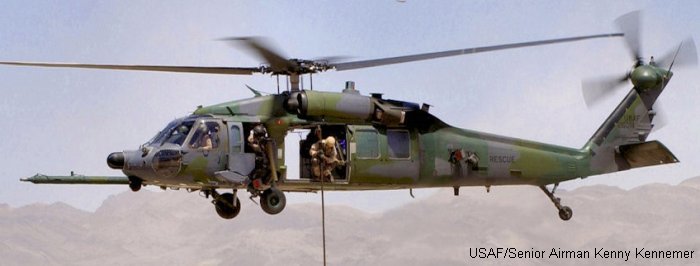 Helicopter Sikorsky HH-60G Pave Hawk Serial 70-1218 Register 87-26014 used by US Air Force USAF. Aircraft history and location